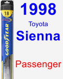 Passenger Wiper Blade for 1998 Toyota Sienna - Hybrid