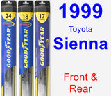 Front & Rear Wiper Blade Pack for 1999 Toyota Sienna - Hybrid