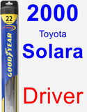 Driver Wiper Blade for 2000 Toyota Solara - Hybrid