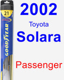 Passenger Wiper Blade for 2002 Toyota Solara - Hybrid