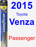Passenger Wiper Blade for 2015 Toyota Venza - Hybrid