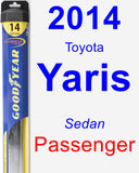 Passenger Wiper Blade for 2014 Toyota Yaris - Hybrid