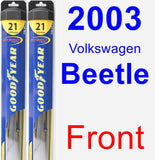 Front Wiper Blade Pack for 2003 Volkswagen Beetle - Hybrid