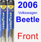 Front Wiper Blade Pack for 2006 Volkswagen Beetle - Hybrid