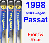 Front & Rear Wiper Blade Pack for 1998 Volkswagen Passat - Hybrid