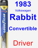 Driver Wiper Blade for 1983 Volkswagen Rabbit Convertible - Hybrid