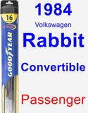 Passenger Wiper Blade for 1984 Volkswagen Rabbit Convertible - Hybrid