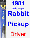 Driver Wiper Blade for 1981 Volkswagen Rabbit Pickup - Hybrid