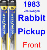 Front Wiper Blade Pack for 1983 Volkswagen Rabbit Pickup - Hybrid