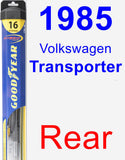 Rear Wiper Blade for 1985 Volkswagen Transporter - Hybrid