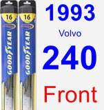 Front Wiper Blade Pack for 1993 Volvo 240 - Hybrid