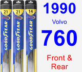 Front & Rear Wiper Blade Pack for 1990 Volvo 760 - Hybrid