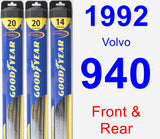 Front & Rear Wiper Blade Pack for 1992 Volvo 940 - Hybrid