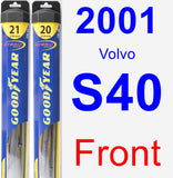 Front Wiper Blade Pack for 2001 Volvo S40 - Hybrid