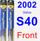 Front Wiper Blade Pack for 2002 Volvo S40 - Hybrid