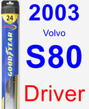 Driver Wiper Blade for 2003 Volvo S80 - Hybrid