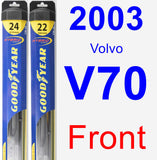 Front Wiper Blade Pack for 2003 Volvo V70 - Hybrid